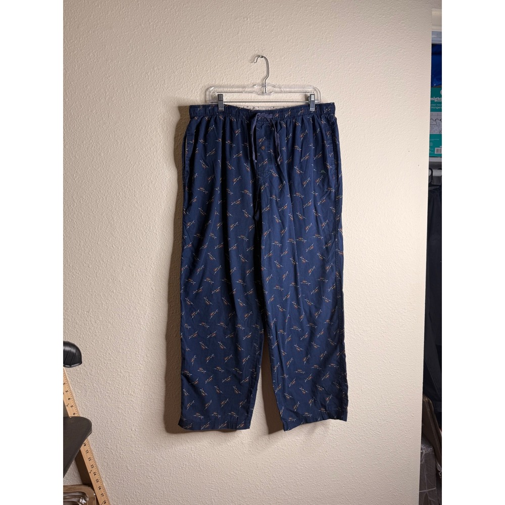 Tommy Bahama Pajama Pants Mens Marlin Loungewear Coastal Cotton XL Navy Blue